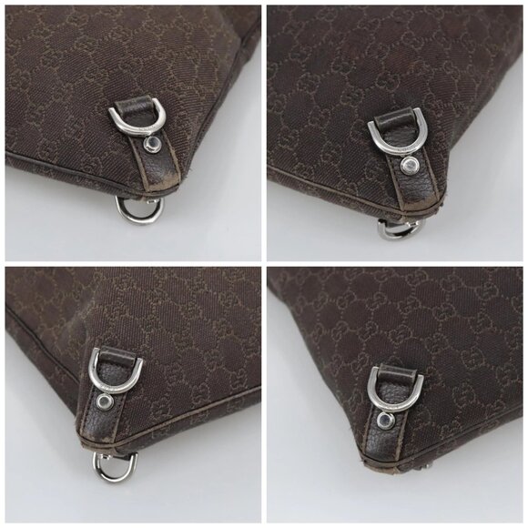 GUCCI GG Canvas Abbey Shoulder Bag Outlet Dark Brown Silver 268642 Auth bs20652 - Picture 14 of 16